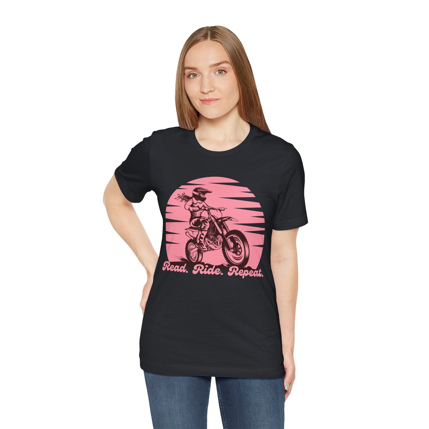 Motocross and Reader Loving Tee. Read Ride Repeat T-Shirt.