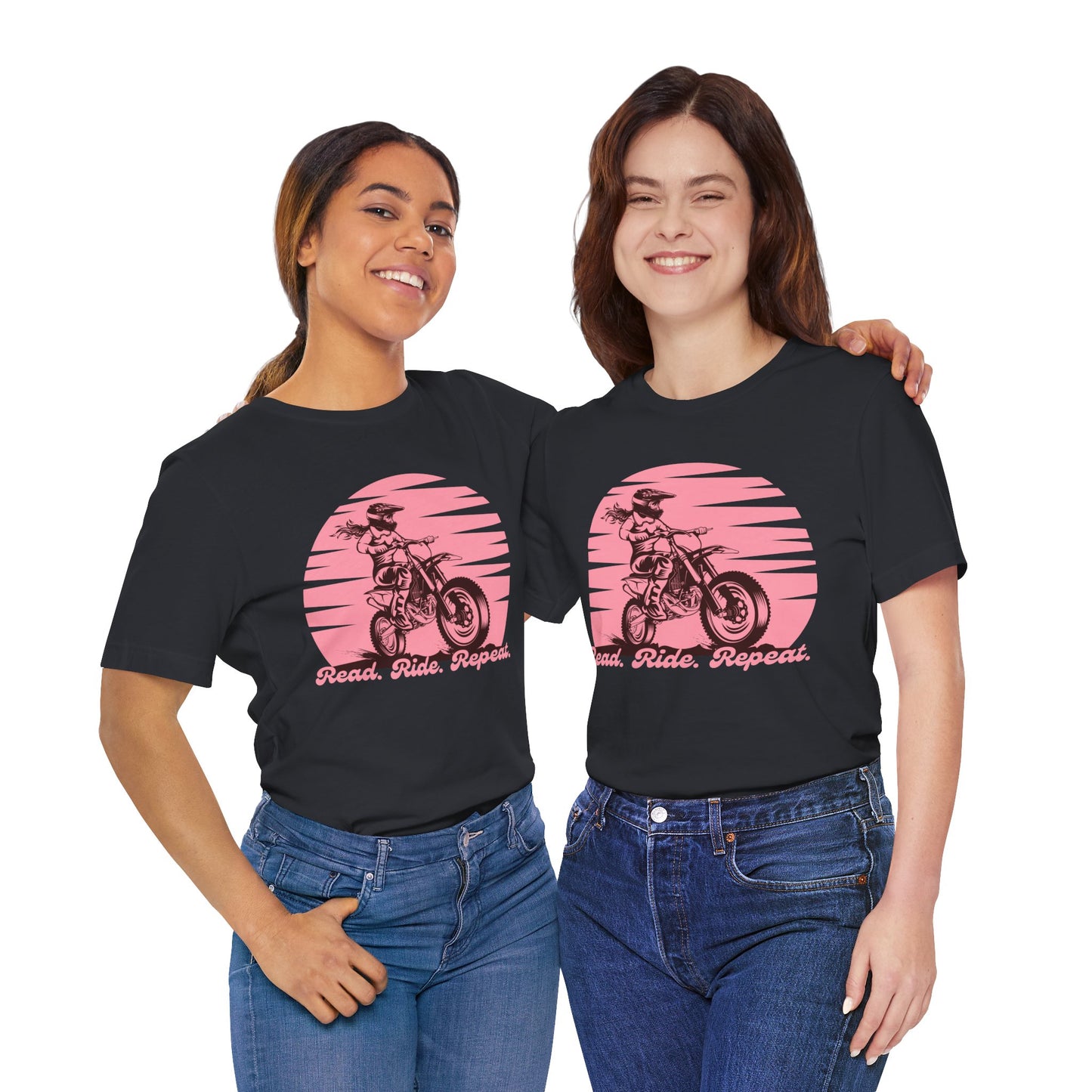 Motocross and Reader Loving Tee. Read Ride Repeat T-Shirt.