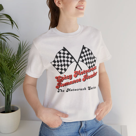 Checkered Flag Spicy Motocross Romance Reader T-shirt
