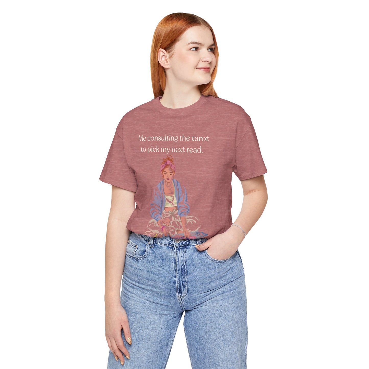 Quirky Tarot Book Lover Unisex Tee, Short Sleeve T-Shirt, Reader Gift, Literary Apparel