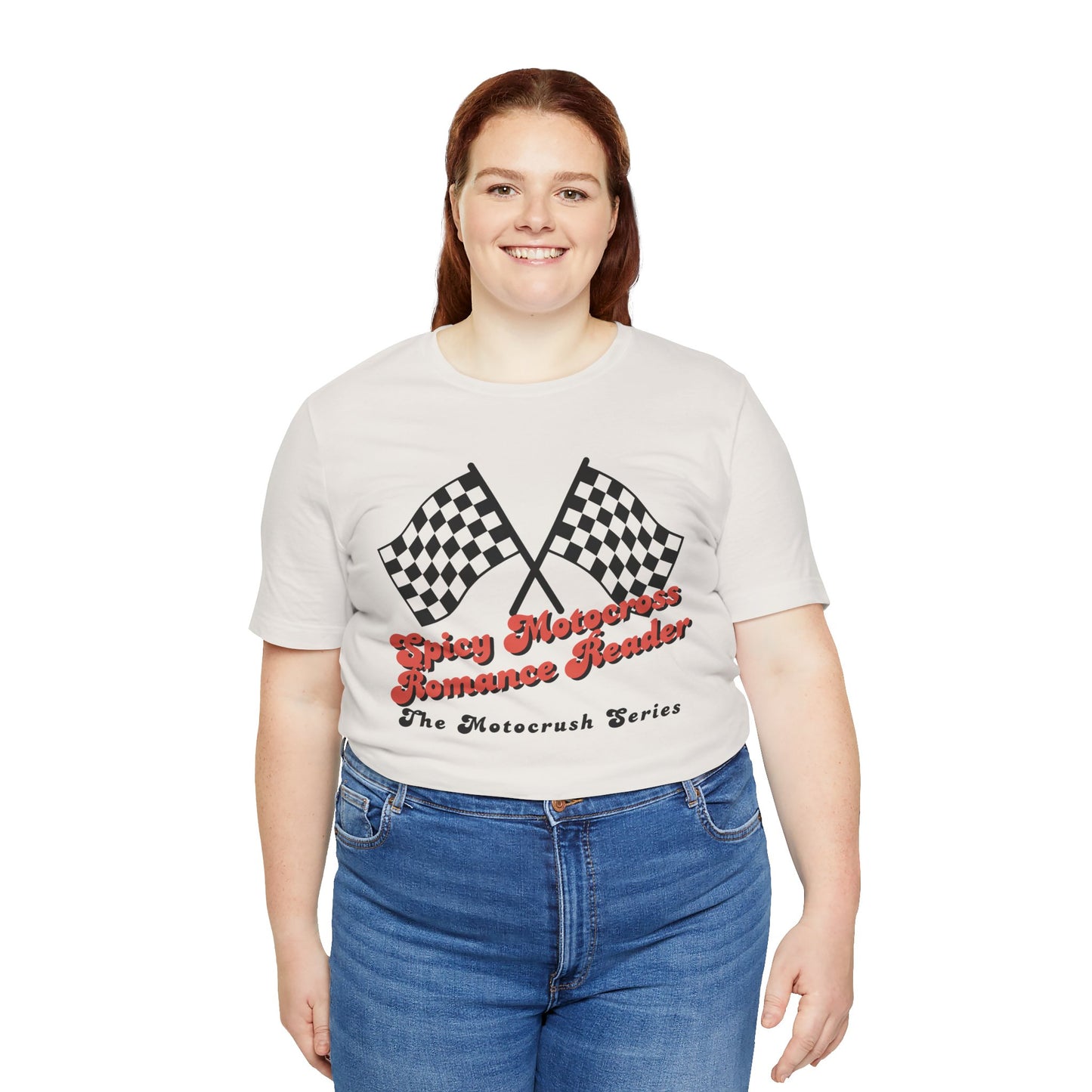 Checkered Flag Spicy Motocross Romance Reader T-shirt
