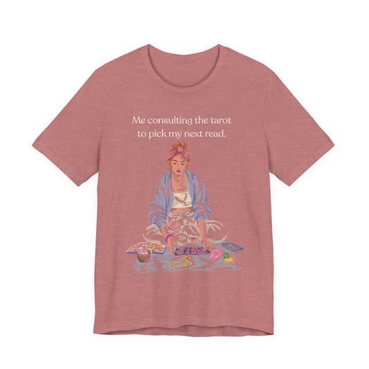 Quirky Tarot Book Lover Unisex Tee, Short Sleeve T-Shirt, Reader Gift, Literary Apparel